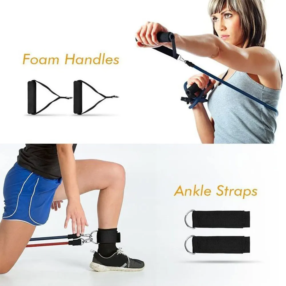 

Men's Fitness Yoga Belt 11-piece Upgraded Version Pull Rope Set Home Fitness Strength Training Elastic Rope