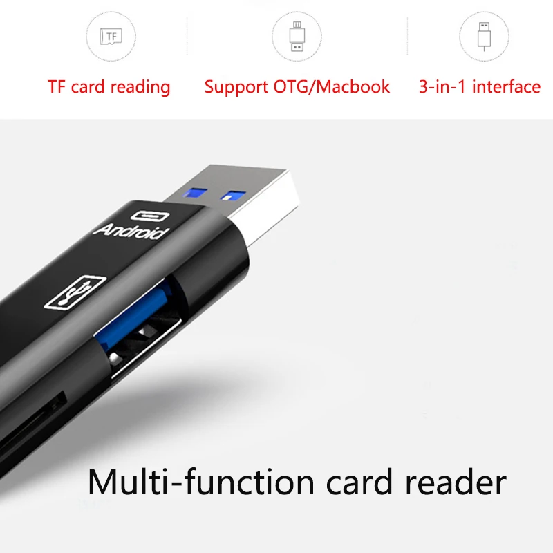 SD Kartenleser USB C 3 In 1 2.0 TF/Mirco Smart Memory Typ OTG-Stick Adapter |