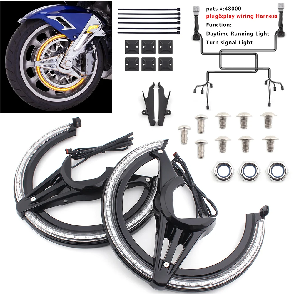

Motorcycle Accessories Left or Right Brake Disc Rotors Covers With LED Light For Honda GOLDWING GL1800 GL 1800 Tour DCT 2018-up