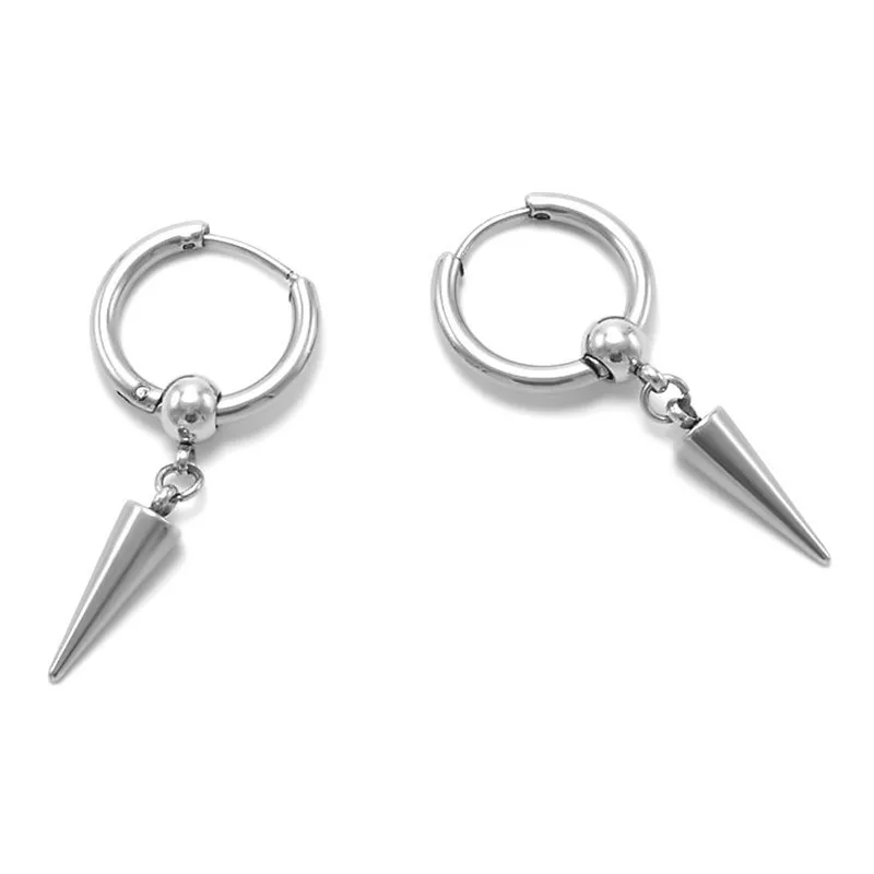 Маленькие круглые серьги из нержавеющей стали 316L в стиле панк для женщин и мужчин