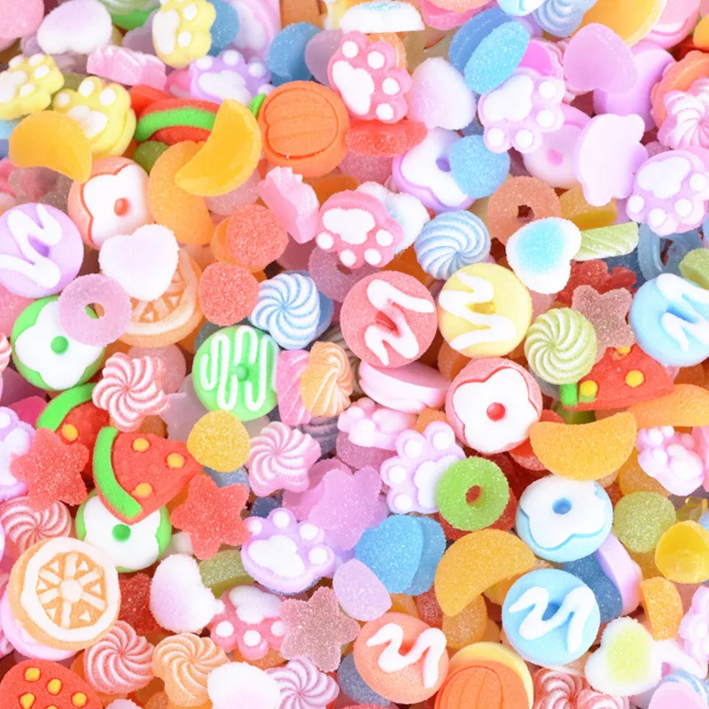 

100g Artificial Soft Candy Fruit Flatback Resin Patch DIY Craft Supplies Phone Shell Patch Arts Decor Jewelry Accessories