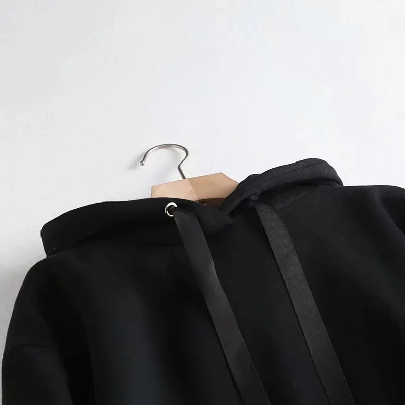 Свободные Лоскутные толстовки с капюшоном пуловеры для женщин свободный свитер