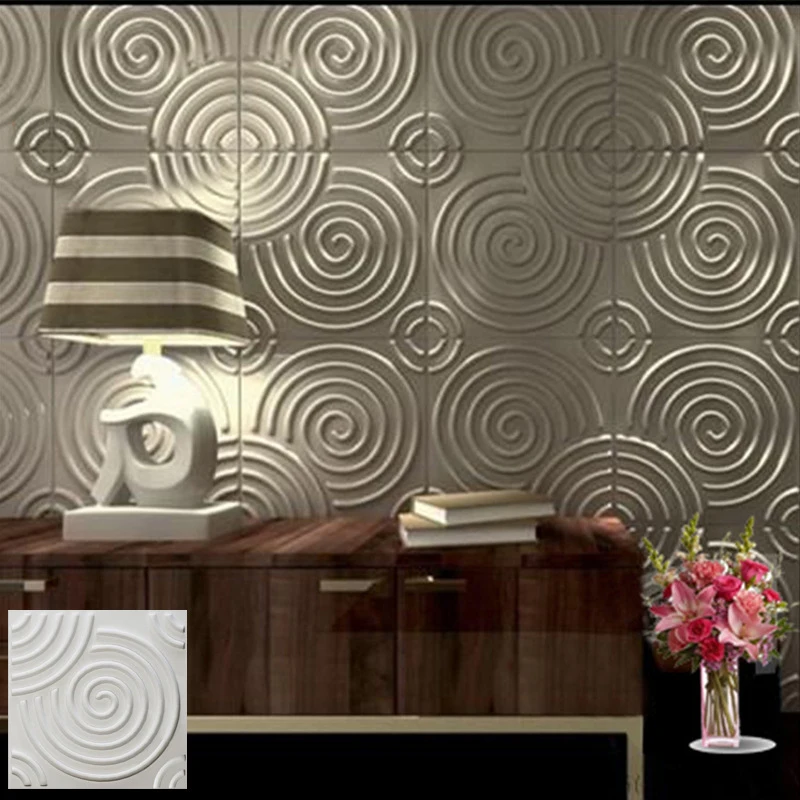

30x30cm 3D Wall Panel 3D wall stickers Cutting Geometric Diamond Carved Wood Adhesives Bottom 3D Wall covering ceiling For Tile