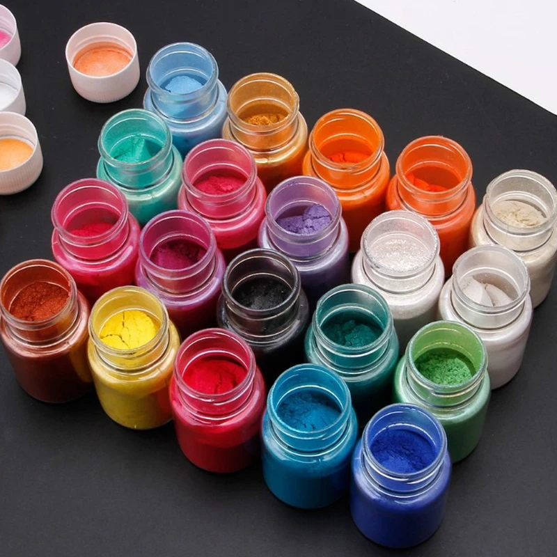 

24 Colors Pearlescent Natural Mica Mineral Powder Epoxy Resin Dye Pearl Pigment A2UA