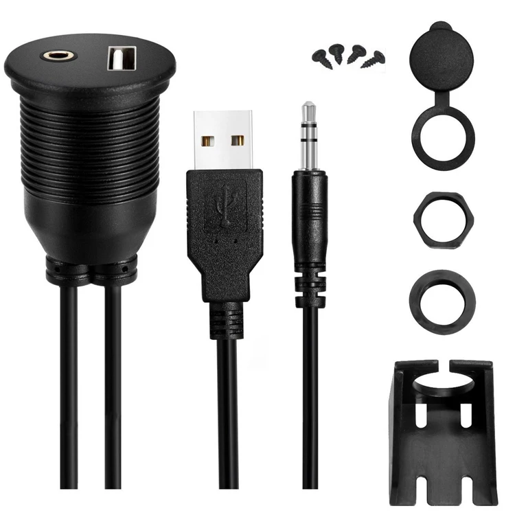 Водонепроницаемый пыленепроницаемый двойной usb 2 0 USB 3 HDMI AUX штекер гнездо круглый