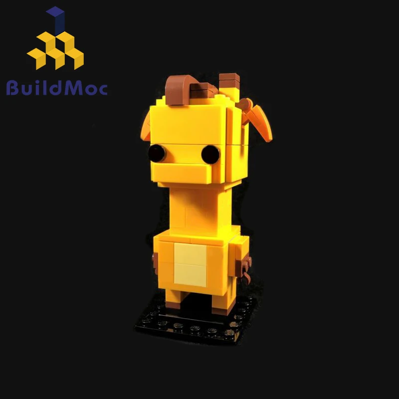 BuildMoc BrickHeadz для 40316 жирафа квадратная голова большая из принта коллекция игрушек