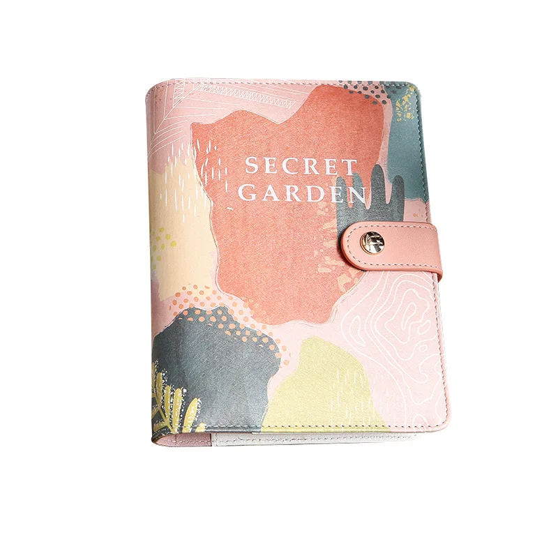 

A5 Secret Garden PU Notebook Zipper Planner 2021 Book With Magnetic Buckle Spiral Bullet Jorunal