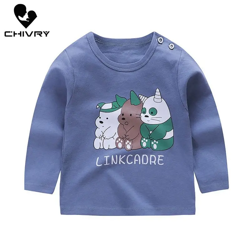 Футболка с длинными рукавами для мальчиков и девочек хлопковая мультяшным