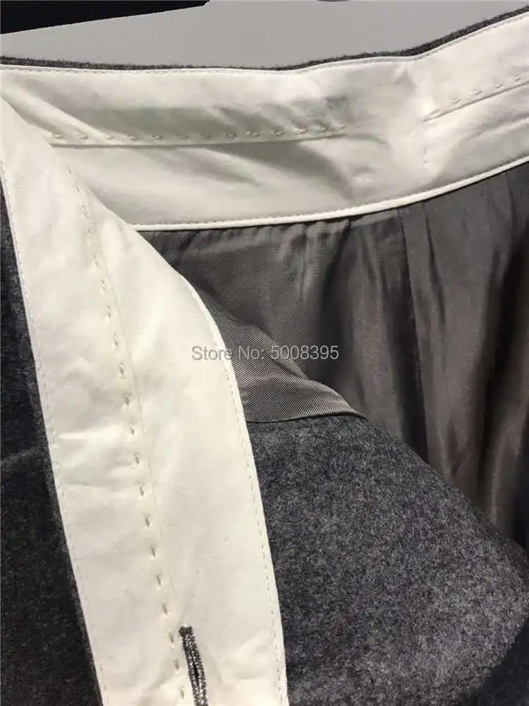 

Woman Wool Blend novara long trousers dark grey Fashion Twisted Seams Fashion Winter Autumn Pants 2021 High quality