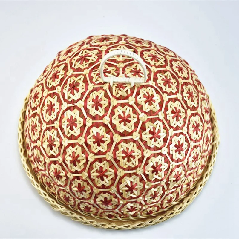 Плетеная бамбуковая корзина для фруктов ручной работы из ротанга Соломенная