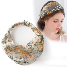 Ruoshui faixa de cabelo de renda feminina, faixa de cabeça elegante floral de verão para mulheres, turbante acessórios de cabelo para meninas, bandana da moda (1)