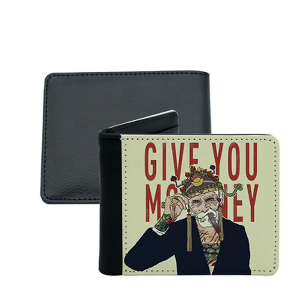 1 шт. чистый сублимационный мужской кожаный кошелек для горячего переводного