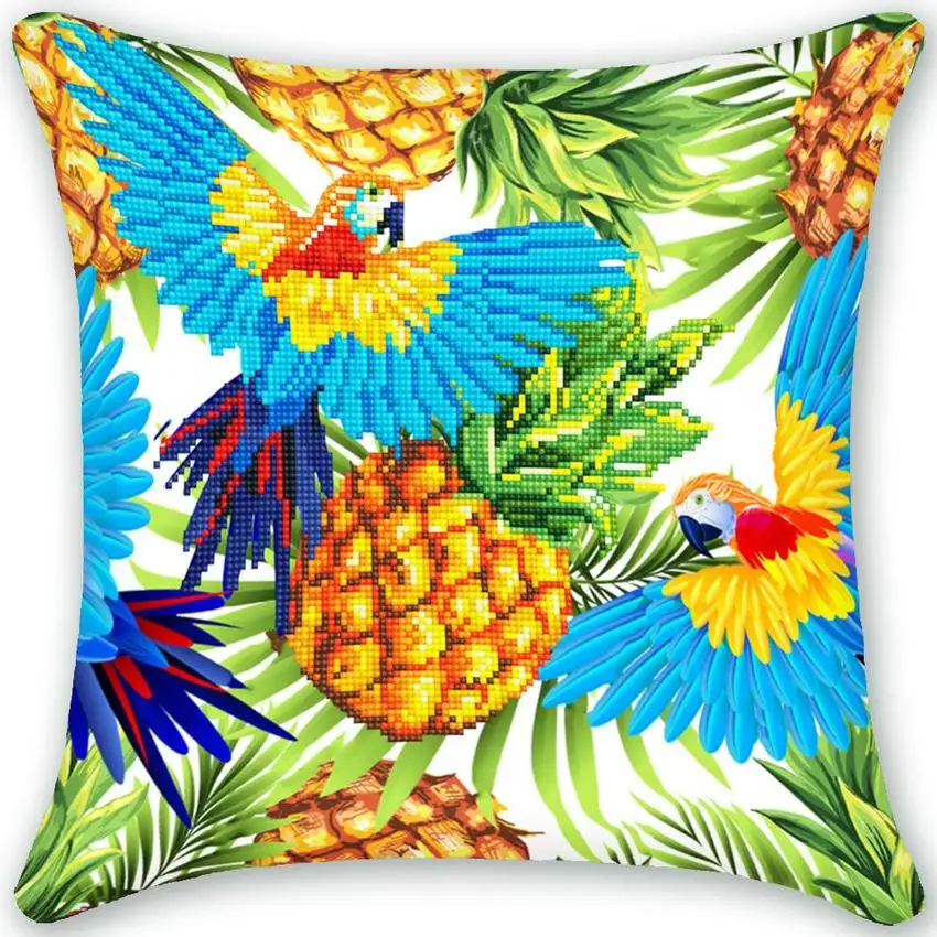 

5D Pineapple Diamond Painting Cushion Cover Replacement Throwing Pillow Case Partial Round Drill DIY Art Mosaic Cross Stitch