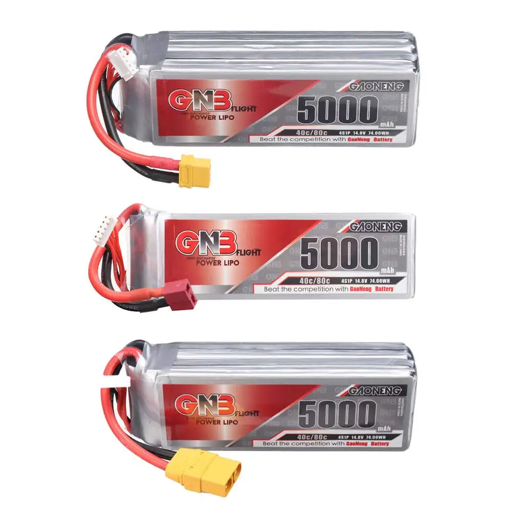 

Gaoneng GNB XT60/XT90/T вилка 14,8 V 5000mAh 40C 4S LiPo батарея для FPV гоночного дрона RC квадрокоптера аксессуары запасные части
