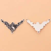 20pcslot tibetan silver triangle flower connector charms pendants for necklace jewelry making accessories
