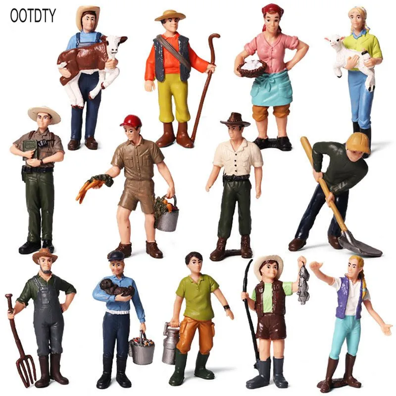 

OOTDTY 1:25 Scale Farm Human Figure Worker Model Resin Miniature 3.5in-2.8in