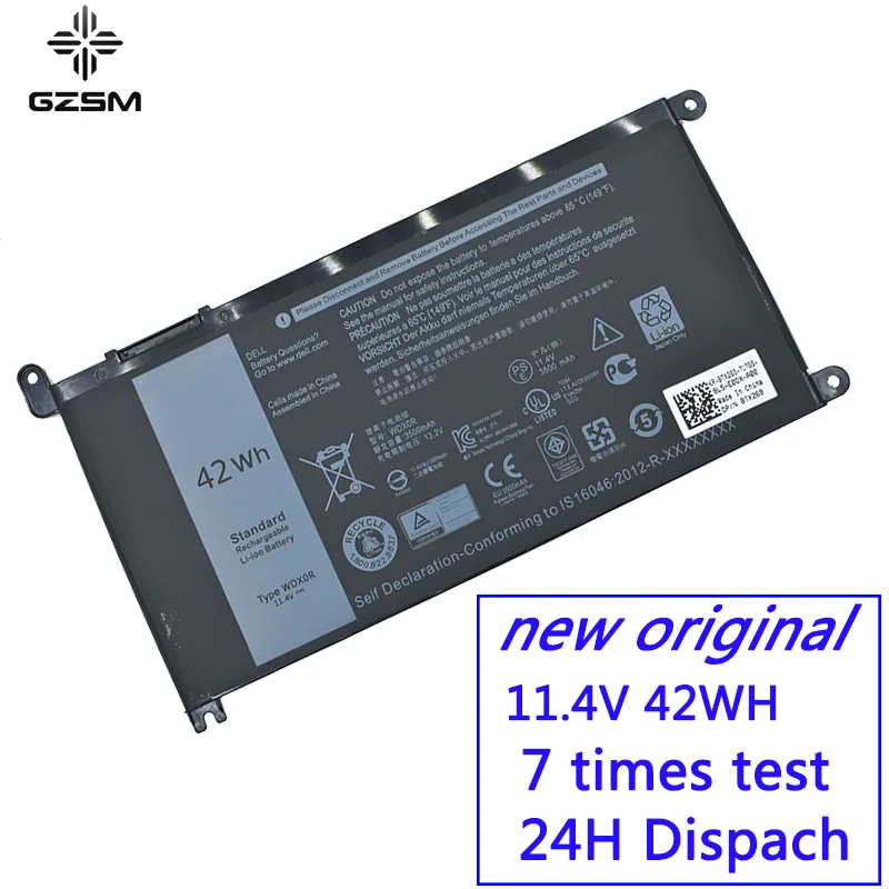 GZSM ноутбук батарея WDXOR для Dell Inspiron 14 7000 5567 7560 Аккумулятор для ноутбука 7472 7460-d1525s 7368 7378 5565 батарея