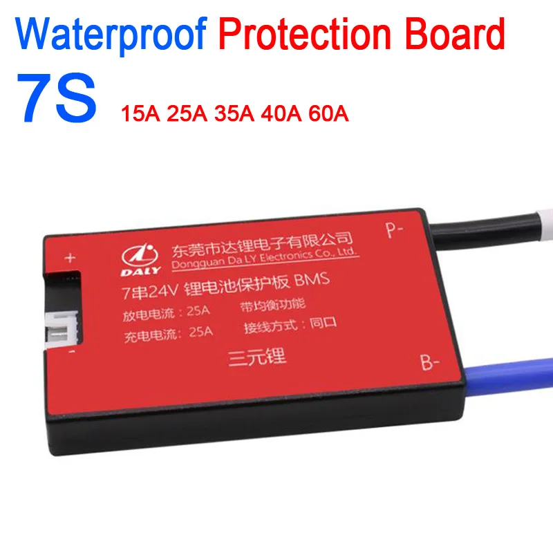 Защитная плата для литий ионных аккумуляторов 7S 24 В С балансом 60 А BMS Lipo 15 20 30 40 50 3 7