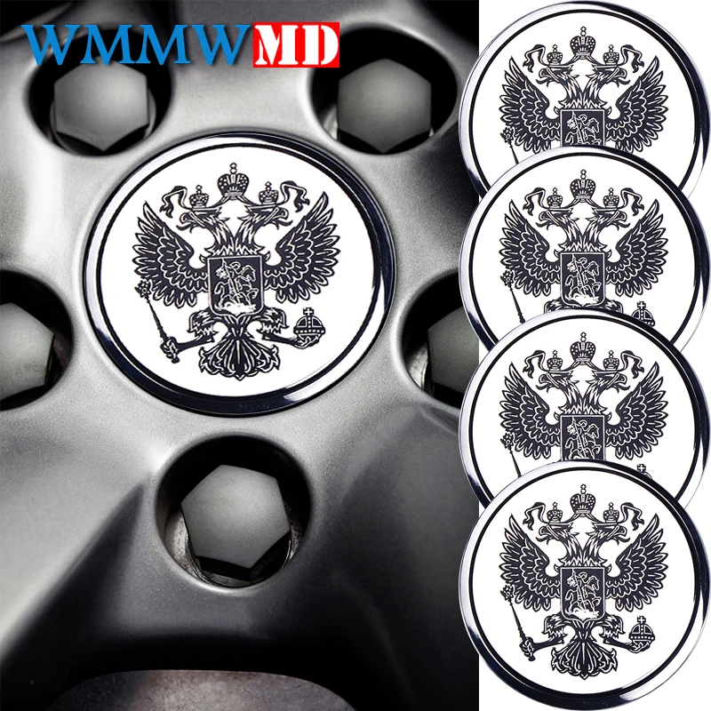 4 шт. колпачки на ступицу колеса в виде российского орла диаметром 56 мм |