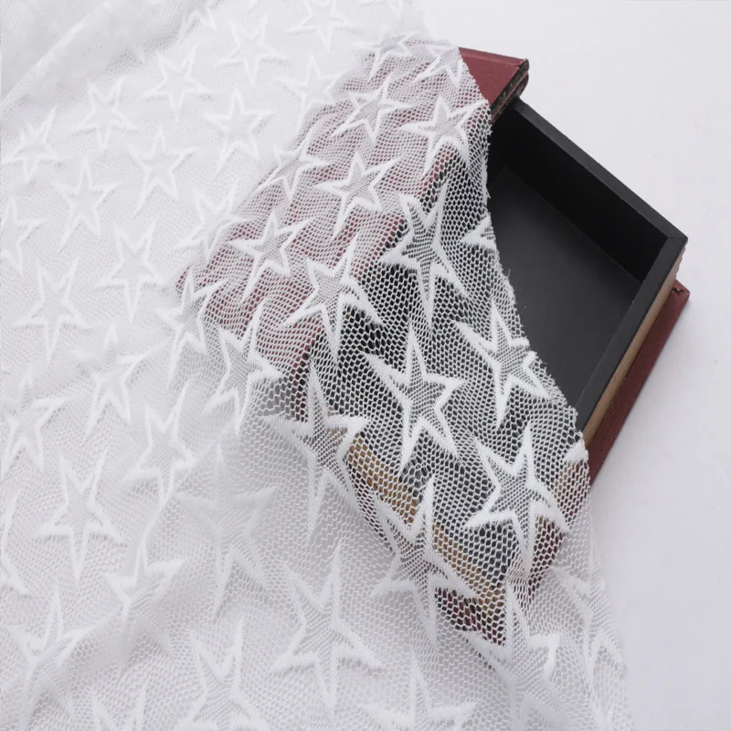 

2021 Hollow Mesh Cotton Embroidered Nylon Ladies Clothing Accessories Lace Fabric