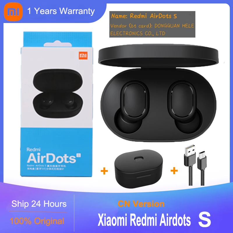 

Беспроводные Bluetooth наушники Xiaomi Redmi Airdots S, TWS наушники с ИИ-управлением, игровая гарнитура с микрофоном и шумоподавлением