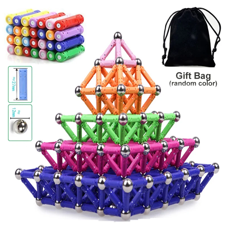 

Креативные блоки «сделай сам», магнитные палочки, стальные шарики, магнитный дизайнерский Строительный набор, моделирующие строительные и...