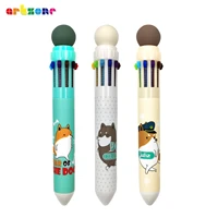 10 colors cartoon multi color pen cute kawaii ballpoint pen school gift stationery for boys and girls