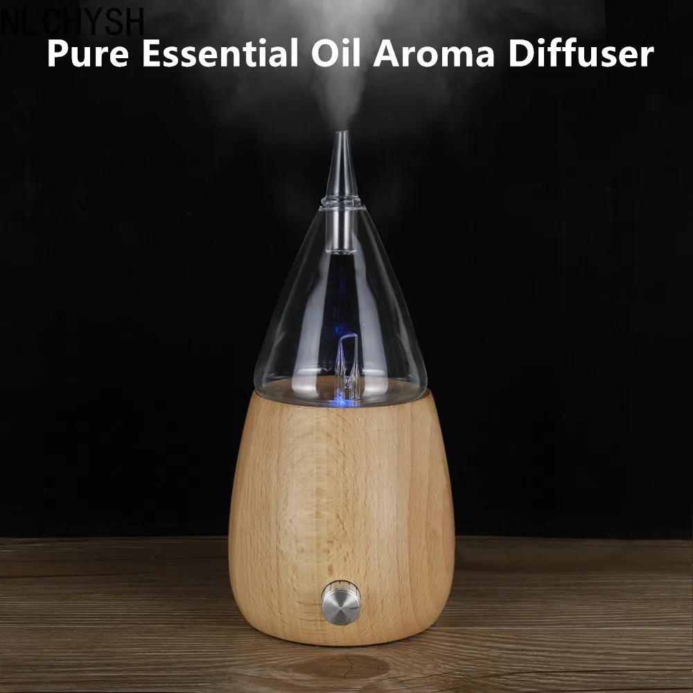 

Waterless Aroma Essential Oils Diffuser Wood Glass Aromatherapy Fragrance Diffuser No Water Scent Nebulizer Vaporizer For Home