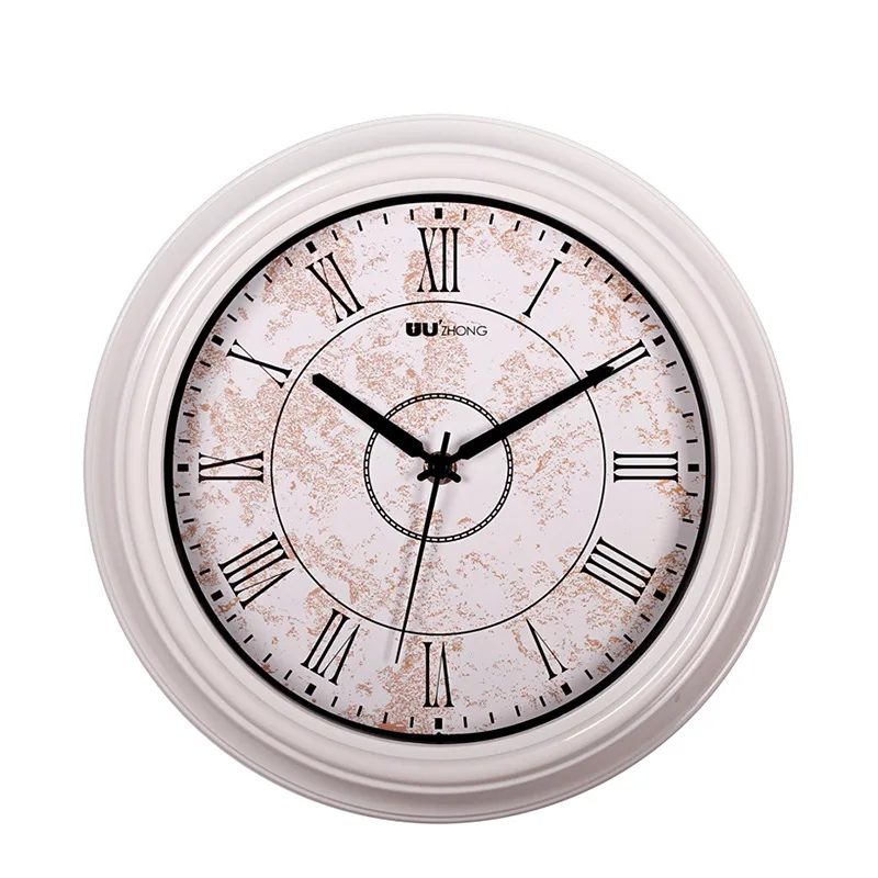 

12 inch wall clock roman digital clock simple round wall clock mute living room decoration quartz clock fashion home improvement