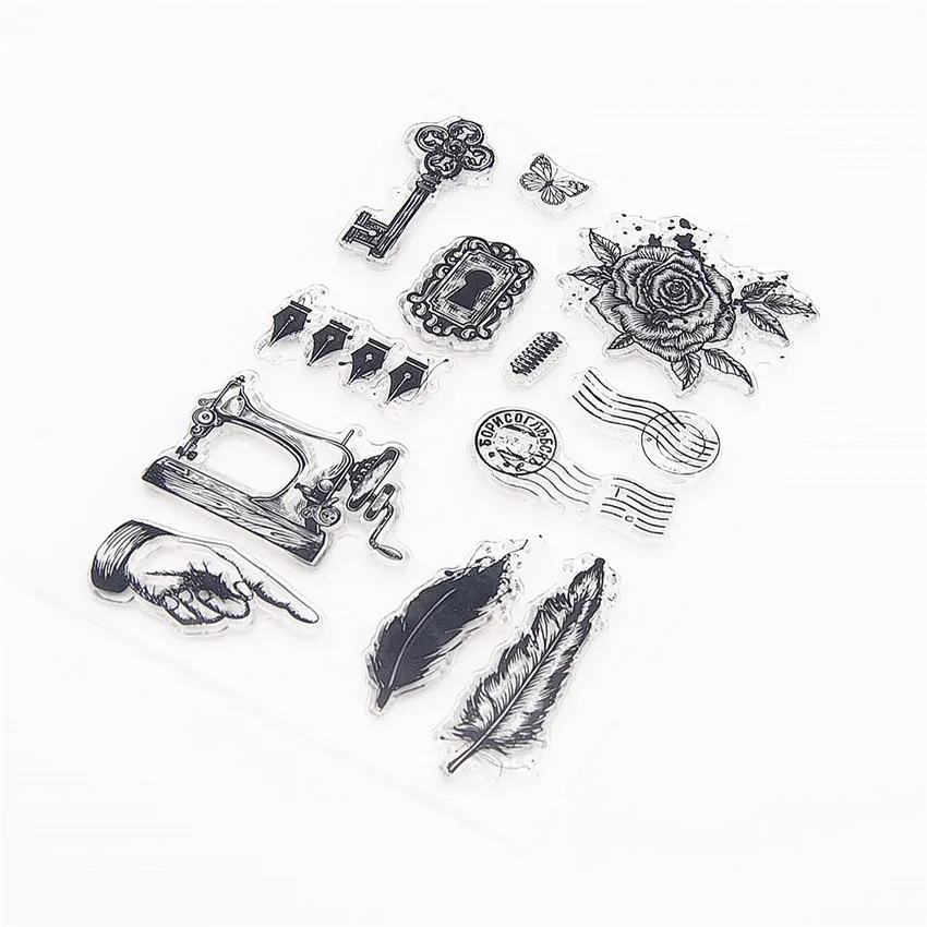 11 5x16 см ручной работы Вечерние прозрачные уплотнения наклейки Трафаретный