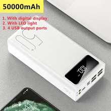 Power Bank 50000mAh Portable Charger LED Light Poverbank Powerbank 50000 MAh External Battery For iPhone Xiaomi Samsung Huawei