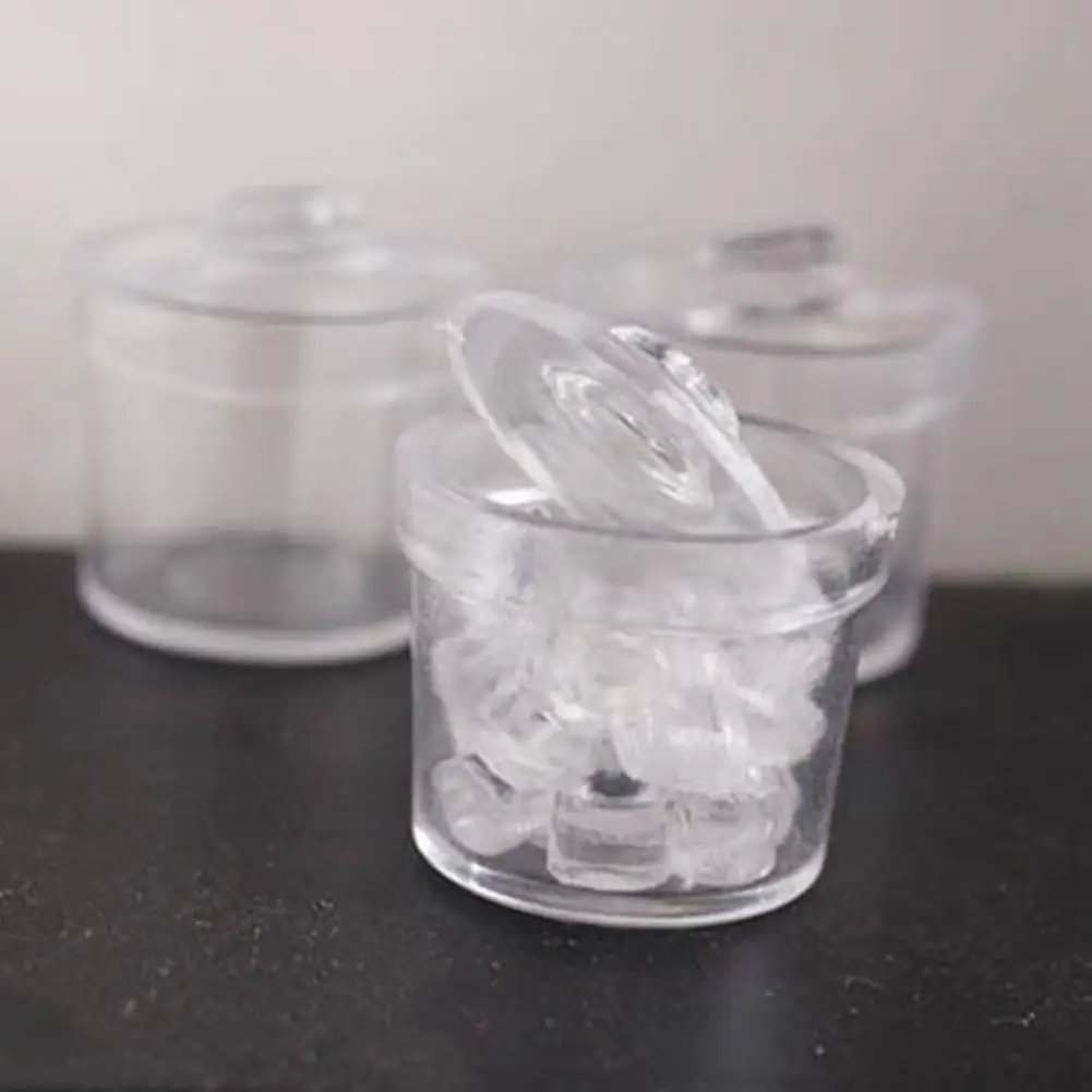

Fashionable Miniatures Candy Jar Dollhouse Accessory Doll house Storage Jar Fadeless Sturdy Miniature Accessory Clear Jar