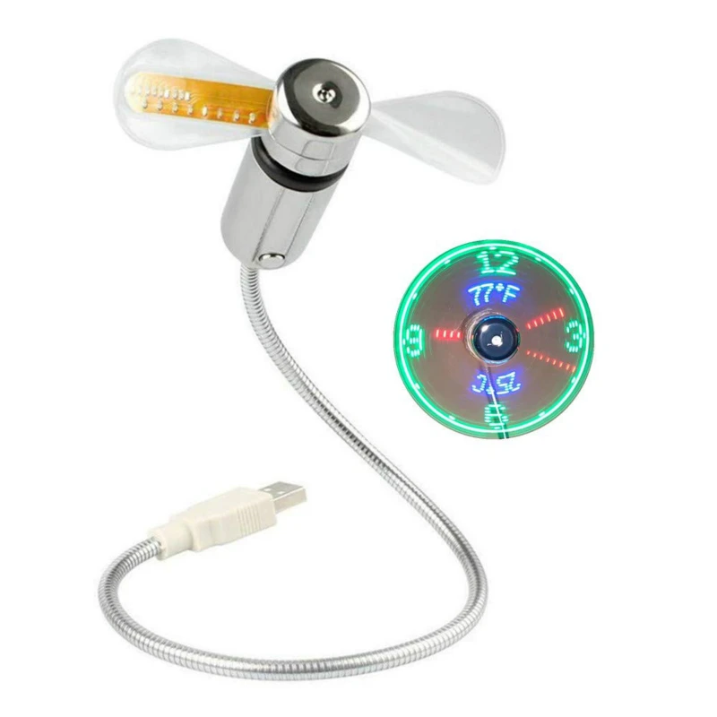 Мини вентилятор охлаждения компьютер Usb Led Гибкая гусиная шея температура Радуга
