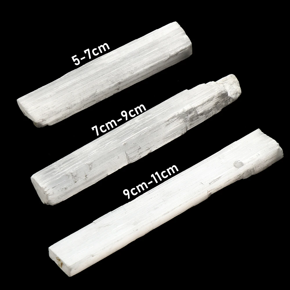 

1PC Irregular Shape Raw Gemstone Crystal Quartz Natural Gypsum Sticks Reiki Energy Jewelry Making White Selenite Wand Healing