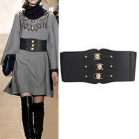 pu leather elastic wide corset belts for women waist straps all match designer female coat dress decoration waistband girdle