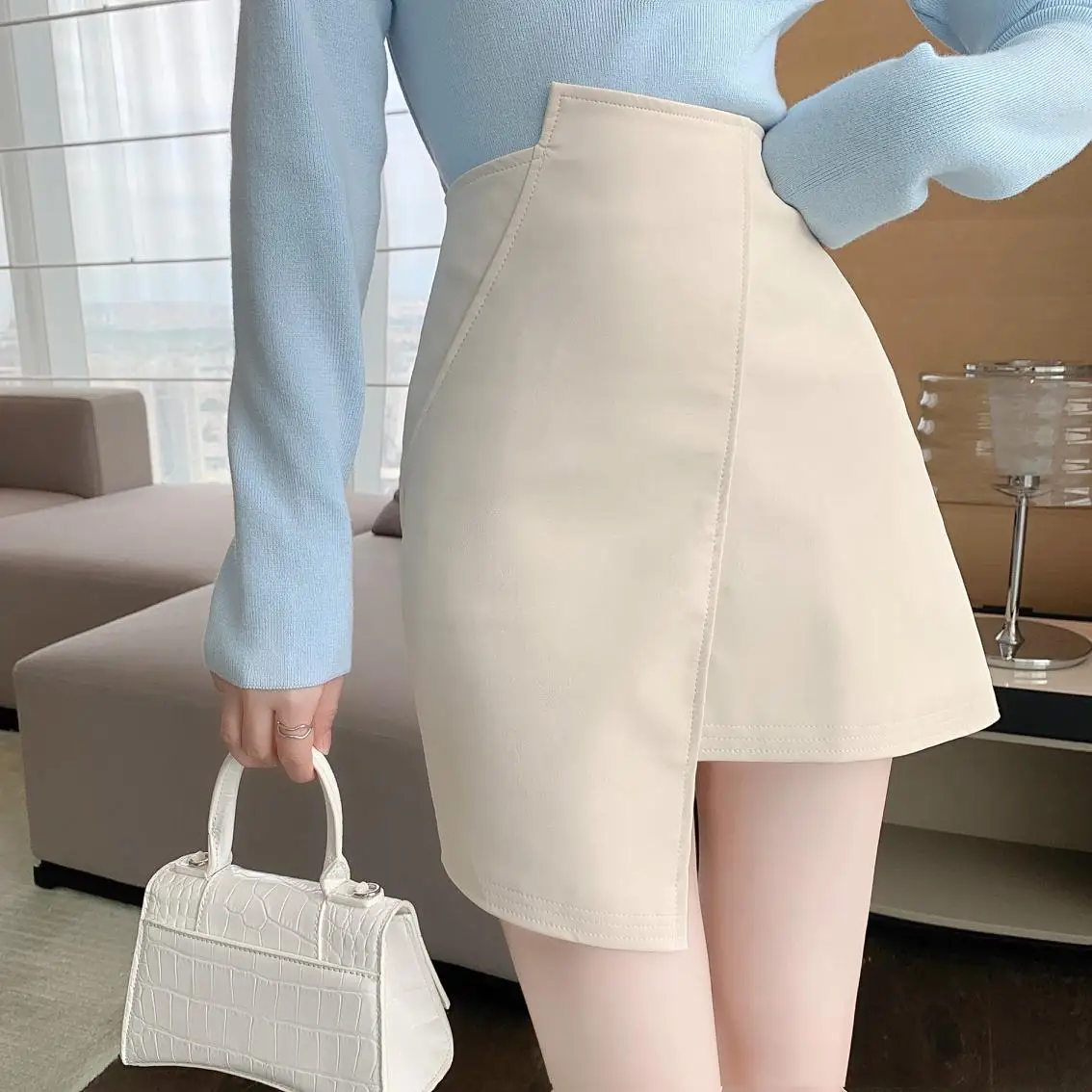 

Мини-юбка Женская Осенняя Асимметричная на молнии, батальных размеров, M355