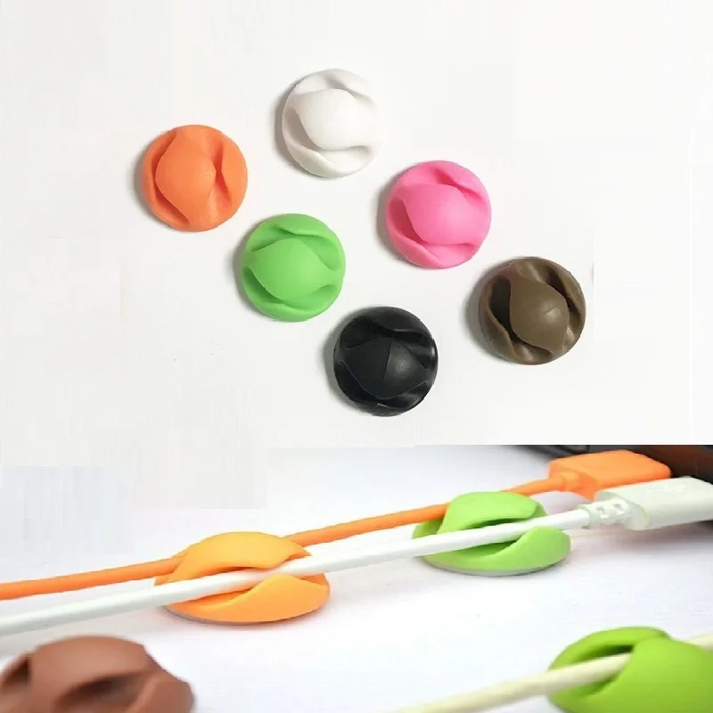 Органайзер для кабеля силиконовый держатель USB настольные зажимы управления