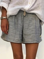 plus size stripes women shorts casual elastic waist summer shorts high waist shorts women 2020
