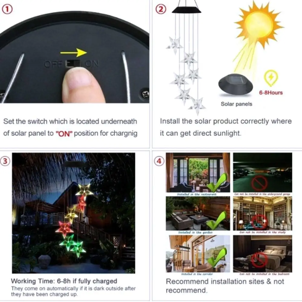 Подвесная гирлянда с сердечками и звездами s образный светильник на солнечной