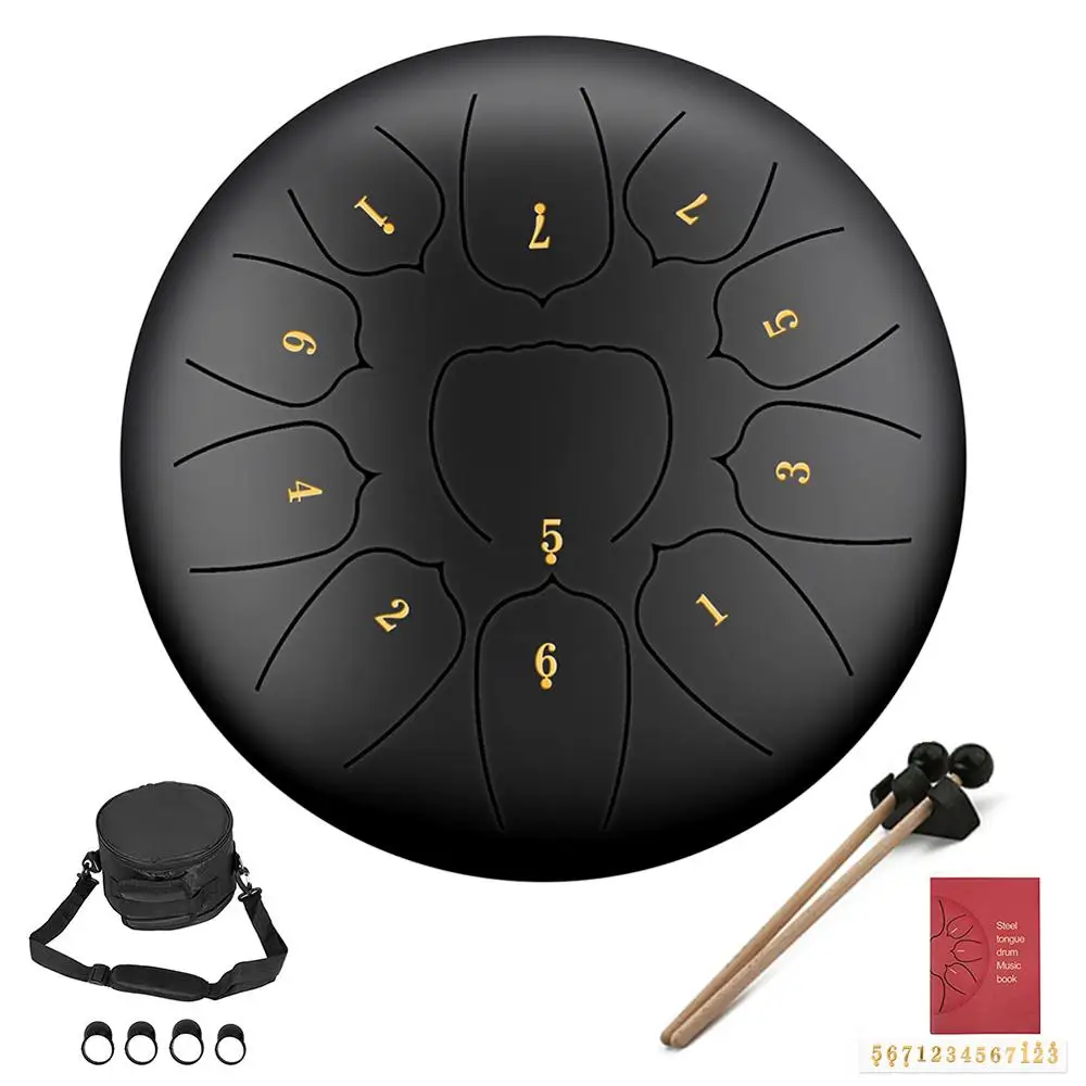 10 дюймовый мини-барабан 11 тон Сталь язык барабан Handpan инструмент с мягким сумка и