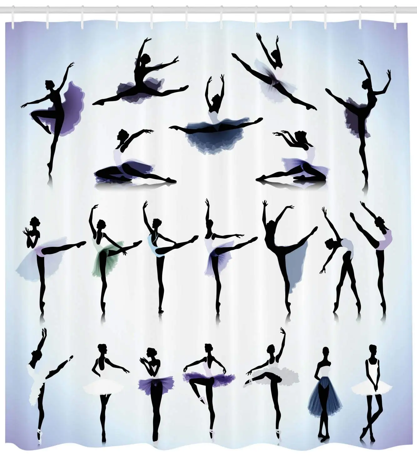 

Female Ballet Dancers Performing Arts Black Silhouettes Illustration Design Purple Lavender