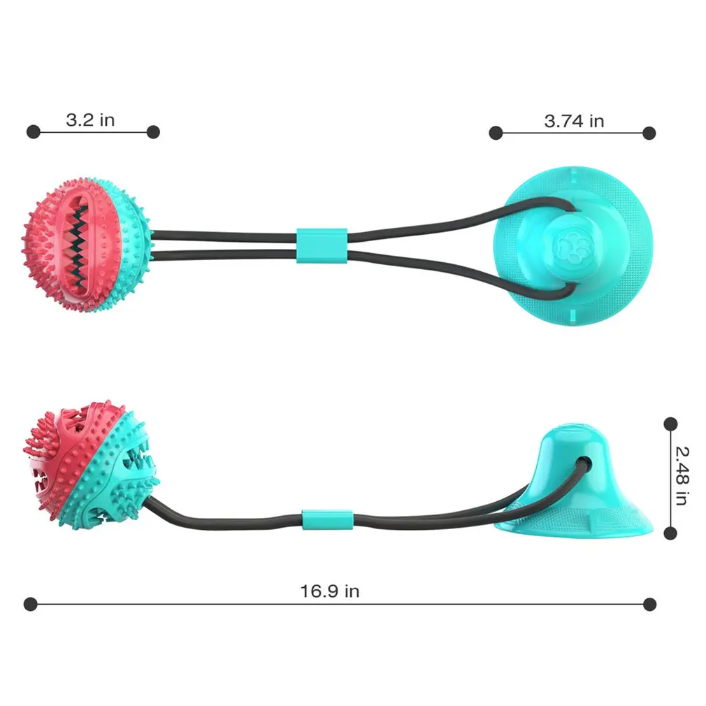 

Sucker Drawstring Dog Toy Prickly Pear Dog Sucker Toy Healthy Chewing Polka Dot Texture Surface Dog Toy