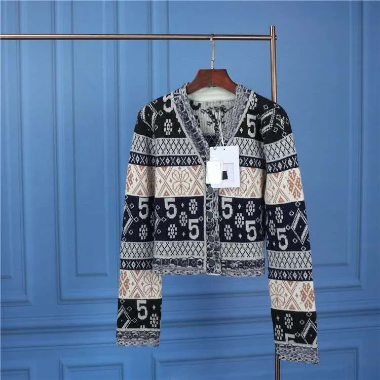 

Woolen Knitted Striped V-neck Sweater Cardigan for Woman Autumn Winter Designer Luxury Female Clothing Streetwear Harajuku Kpop