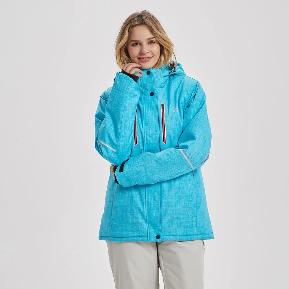 Ski Jacket Women Winter Waterproof Windproof Breathable Super Warm Female Snow Coat -30 Degrees Skiing and Snowboarding Jacket