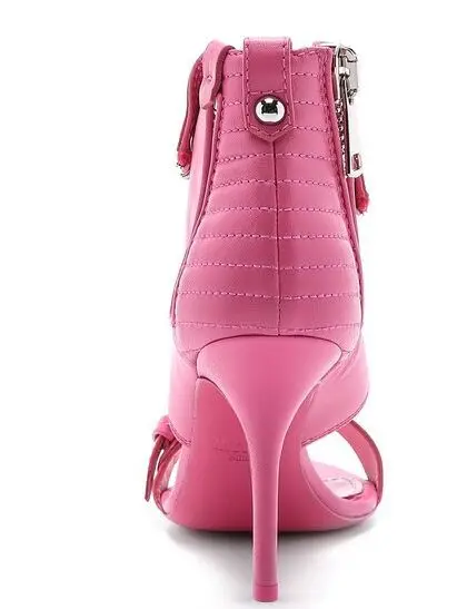 

style new rose red zipper decorative open toe High Heel Sandals