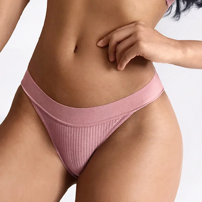 Модные женские трусики BZEL в полоску хлопковое нижнее белье с вырезами