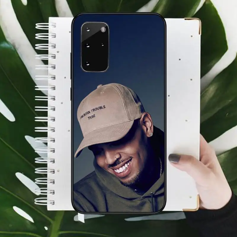 

chris brown famous singer Phone Case For Samsung galaxy S 9 10 20 A 10 21 30 31 40 50 51 71 s note 20 j 4 2018 plus