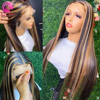 eva highlight straight lace front human hair wigs for women 4x4 lace closure brazilian lace front wig pre plucked with baby hair