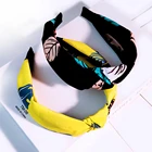 Обруч для волос женский с принтом, в тропическом стиле, с бантом, с широким краем, хлопковый, аксессуар для волос FG099