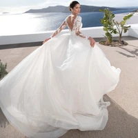 thinyfull new arrival simple wedding dress v cut one line top appliques bride cover backless vestido de novia 2021